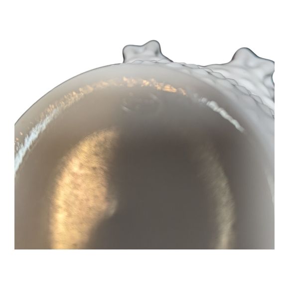 Vintage Fenton 80s White Milk Glass Hobnail Ruffled Crimped Edge Vase Bowl 8.75” - Picture 5 of 8